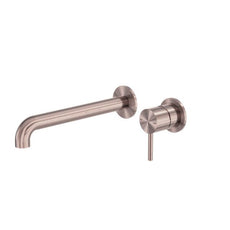 Nero Zen SS316L Wall Basin/Bath Mixer Separate Back Plate 230mm Spout Brushed Bronze NR162210b230BZ - The Blue Space