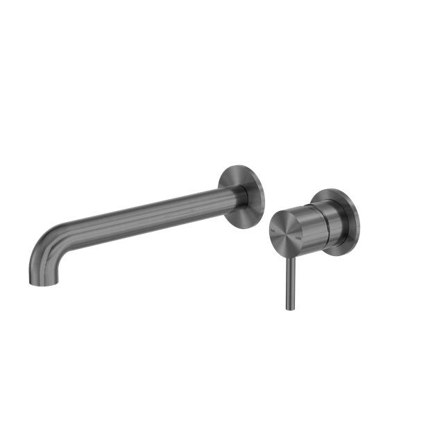 Nero Zen SS316L Wall Basin/Bath Mixer Separate Back Plate 230mm Spout Graphite NR162210b230GR - The Blue Space