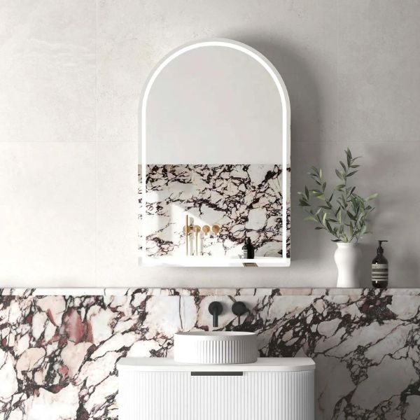 Otti Archie LED Shaving Cabinet Matte White — The Blue Space