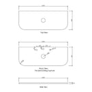 Technical Drawing Stone Top Otti Bondi 1200mm Wall Hung Curve Vanity Natural Oak - The Blue Space