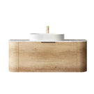 Otti Bondi 1200mm Wall Hung Curve Vanity Natural Oak with Natural Carrara Marble Stone Top