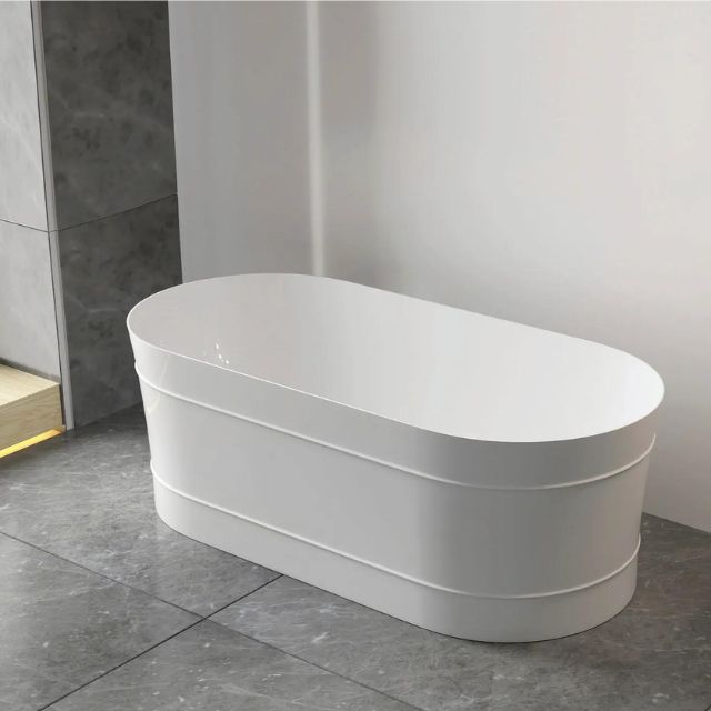 Shop Otti Bondi 1500 Freestanding Bath - Gloss White ABBT-1500 - The Blue Space