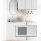 Buy Otti Bondi 1715mm Fluted Laundry Set A - White with Natural Carrara Marble Stone Top - LA-1715A-BOW-NCA - The Blue Space