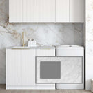 Buy Otti Bondi 1715mm Fluted Laundry Set B - White Include Natural Carrara Marble Stone Top - LA-1715B-BOW-NCA - The Blue Space