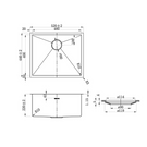 Technical Drawing Laundry Sink of Otti Bondi 1715mm Fluted Laundry Set C - White - The Blue Space