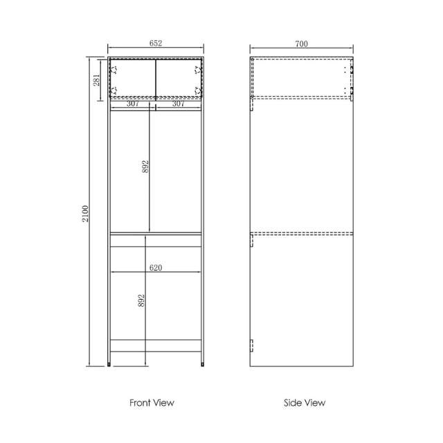 Technical Drawing Tall Washing Machine of Buy Otti Bondi 1715mm Fluted Laundry Set C - White - The Blue Space