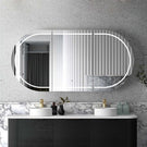 Otti Bondi 1800mm Wall Hung Curve Vanity Black Oak with Cloudy Carrara Stone Top