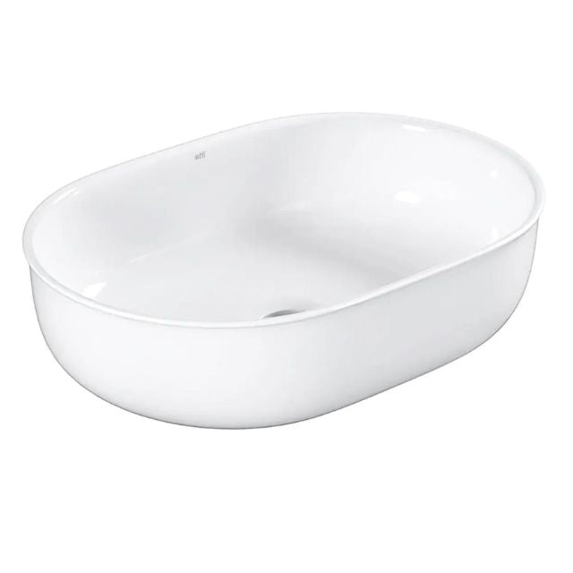 Otti Bronte Oval 500 x 350 Above Counter Basin - Gloss White OT5036 - The Blue Space