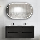 Otti Byron 1200mm Double Bowl Wall Hung Vanity With Slimline Top - Black Oak - BY1200BCT-D - The Blue Space