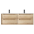 Otti Byron 1200mm Double Bowl Wall Hung Vanity With Slimline Top - Natural Oak - BY1200NCT-D - The Blue Space