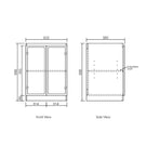 Technical Drawing Floor Standing Cabinet for Otti Byron 1305mm Laundry Set A - Natural Oak - The Blue Space