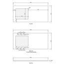 Technical Drawing Stone Top for Otti Byron 1305mm Laundry Set A - Natural Oak - The Blue Space