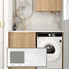 Otti Byron 1305mm Laundry Set A - Natural Oak With Cloudy Carrara Stone Top - LA-1305A-BYN-CA- The Blue Space