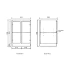Technical Drawing Floor Standing Cabinet - Otti Byron 1305mm Laundry Set B - Black Oak - The Blue Space