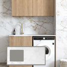 Otti Byron 1305mm Laundry Set B - Natural Oak with Cloudy Carrara Stone Top LA-1305B-BYN-CA - The Blue Space