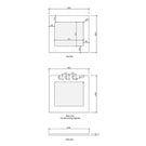 Technical Drawing Stone Top for Otti Byron 1305mm Laundry Set C - Natural Oak - The Blue Space