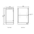 Technical Drawing 416mm Freestanding Cabinet for Otti Byron 1715mm Laundry Set A - Black Oak - The Blue Space