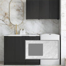 Buy Otti Byron 1715mm Laundry Set A - Black Oak Include Natural Carrara Marble Stone Top - LA-1715A-BYB-NCA - The Blue Space