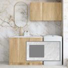 Buy Otti Byron 1715mm Laundry Set A - Natural Oak With Natural Carrara Marble Stone Top - LA-1715A-BYN-NCA - The Blue Space