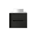 Otti Byron 600mm Wall Hung Vanity Black Oak With Natural Carrara Marble Stone Top for Above Counter Basin BY600BSTUD-NCA - The Blue Space