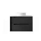 Otti Byron 750mm Wall Hung Vanity Black Oak With Cloudy Carrara Stone Top for Above Counter Basin BY750BSTUD-CA - The Blue Space