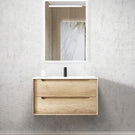 Otti Byron 900mm Wall Hung Vanity With Slimline Top - Natural Oak - BY900NCT - The Blue Space