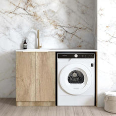 Otti Byron Natural Oak With Laundry Cabinet Set - 1300mm Top Stone
