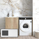 Otti Byron Natural Oak With 1300mm Laundry Cabinet Set With Pure White Stone Top