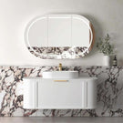 Otti Hampshire 1200mm Curve Wall Hung Vanity Matte White With Pure White Stone Top BOH1200WST-PW - The Blue Space
