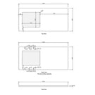 Stone Top Technical Drawing for Otti Hampshire 1305mm Laundry Set A - White - The Blue Space