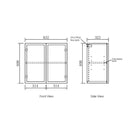 Technical Drawing Wall Cabinet for Otti Hampshire 1305mm Laundry Set C - Black - The Blue Space