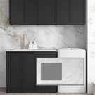 Otti Hampshire 1715mm Laundry Set B - Black Include Natural Carrara Marble Stone Top - LA-1715B-BOHB-NCA - The Blue Space