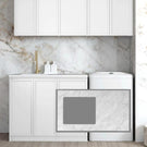 Otti Hampshire 1715mm Laundry Set B - White Include Natural Carrara Marble Benchtop - LA-1715B-BOHW-NCA - The Blue Space