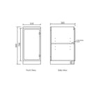 Technical Drawing 415mm Floor Standing Cabinet for Otti Hampshire 1715mm Laundry Set C - White - The Blue Space