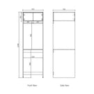 Technical Drawing Washing Machine Cabinet for Otti Hampshire 1715mm Laundry Set C - White - The Blue Space