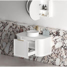 Otti Hampshire 900mm Curve Wall Hung Vanity Matte White With Pure White Stone Top BOH900WST-PW - The Blue Space