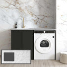 Natural Carrara Marble White Top Stone for Otti Hampshire Black 1300mm Laundry Cabinet Set