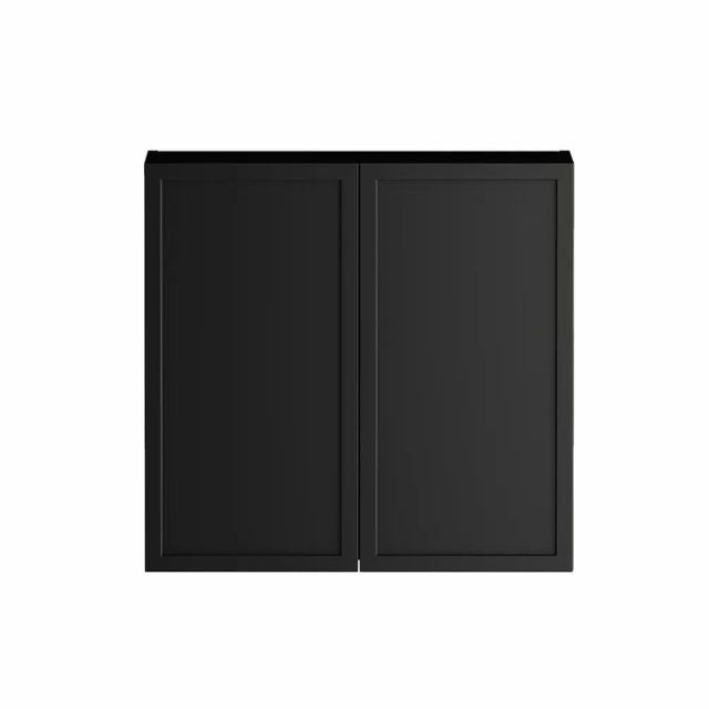 Otti Hampshire Black 650mm Mini Laundry Cabinet Set Include Wall Cabinet - The Blue Space