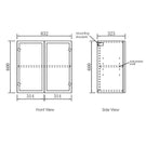 Technical Drawing Wall Laundry Cabinet for Otti Hampshire Black 650mm Mini Laundry Cabinet Set - The Blue Space