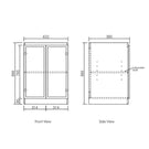 Technical Drawing Freestanding Cabinet for Otti Hampshire White 650mm Mini Laundry Cabinet Set - The Blue Space