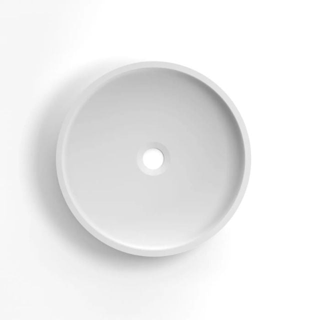Otti Hudson 400mm Fluted Round Above Counter Basin - White Top View OT4000CONW - The Blue Space