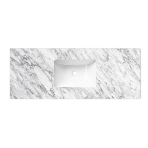 Otti Laguna 1200mm Single Bowl Wall Hung Vanity Natural American Oak - Natural Carrara Marble Top with Undermount Basin