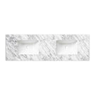 Otti Laguna 1500mm Double Bowl Wall Hung Vanity Black American Oak - Natural Carrara Marble Top with Undermount Basin