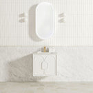 Otti Laguna 600mm Single Bowl Wall Hung Vanity Satin White - Natural Carrara Marble Top with Undermount Basin