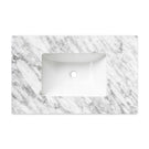 Otti Laguna 750mm Single Bowl Wall Hung Vanity Satin White - Natural Carrara Marble Top with Undermount Basin