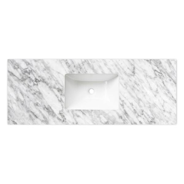 Otti Noosa Wave Board Wall Hung Vanity Natural Carrara Marble Top with Undermount Basin