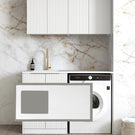 Otti Noosa 1305mm Laundry Set B - White Include Pure White Benchtop - LA-1305B-NSW-PW - The Blue Space