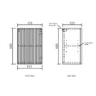 Technical Drawing 416mm Fluted Wall Cabinet for Otti Noosa 1715mm Laundry Set A - White - The Blue Space