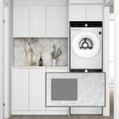 Buy Otti Noosa 1715mm Laundry Set C - White Include Natural Carrara Marble Stone Top - LA-1715C-NSW-NCA - The Blue Space