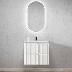 Otti Noosa 600mm Wave Board Wall Hung Vanity with Slimline Ceramic Top